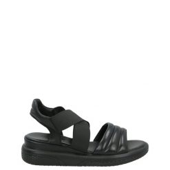 CZARNE SANDAŁY 2506 Y075 BLACK. Czarne sandały Venezia, bez wzorów, ze skóry, bez obcasa, bez zapięcia. Za 149.00 zł.