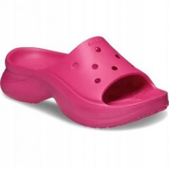 Klapki Dla Dorosłych Crocs Bae Slide. Żółte klapki Crocs, bez wzorów, z materiału, bez obcasa, bez zapięcia. Za 191.99 zł.