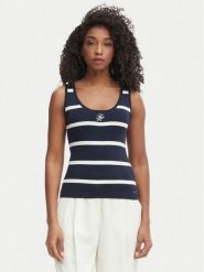 Tommy Hilfiger Top WW0WW48480 Granatowy Slim Fit. Niebieskie topy Tommy Hilfiger, xs, bez wzorów, z bawełny, bez kołnierzyka, bez ramiączek. Za 409.99 zł.