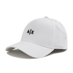 Czapka z daszkiem Armani Exchange. Białe czapki z daszkiem Armani Exchange, bez wzorów. Za 139.99 zł.