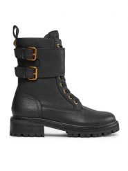 Kurt Geiger Trapery 225-Brooke Combat Boot 559700109 Czarny. Czarne traperki Kurt Geiger, bez wzorów, ze skóry, bez obcasa, bez zapięcia. Za 1,389.00 zł.