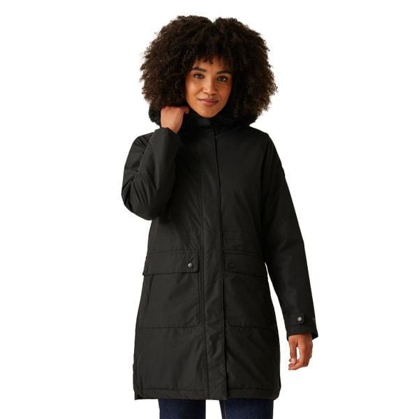 Parka Damska Sabinka II. Czarne płaszcze Regatta, m, bez wzorów, z elastanu, z kapturem. Za 172.99 zł.