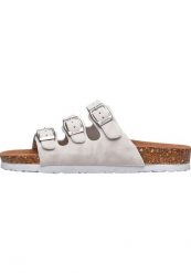 Sandały damskie Cruz Santa Cork. Białe sandały CRUZ, bez wzorów, z materiału, klasyczne, bez obcasa, na obcasie, bez zapięcia. Za 180.50 zł.