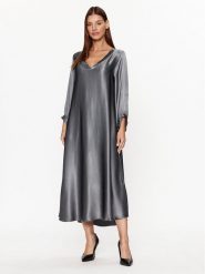 Dixie Sukienka codzienna A782Z037 Srebrny Relaxed Fit. Szare sukienki Dixie, na co dzień, s, bez wzorów, z wiskozy, bez kołnierzyka, bez ramiączek, proste. Za 199.99 zł.