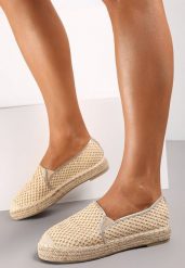 Beżowe Espadryle Abstain. Brązowe espadryle Renee, z aplikacjami, bez obcasa, na płaskiej podeszwie. W wyprzedaży za 67.99 zł.