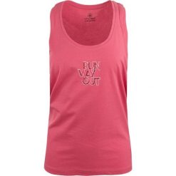 Glemo DPT Chloe damski top – róż fluo, nadruk. Czerwone topy WOMEN'S BEST, s, bez wzorów, z bawełny, casualowe, bez kołnierzyka, bez ramiączek. Za 143.99 zł.