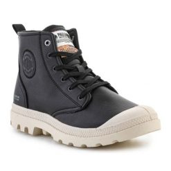 Buty Palladium Pampa Hi Re-Vegan Leather U 74378-008-M Black czarne. Czarne buty treningowe bez wzorów, z gumy, przed kolano, bez zapięcia. Za 744.13 zł.