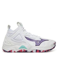 Buty halowe Mizuno. Białe buty sportowe lifestyle Mizuno, bez wzorów, bez zapięcia, mizuno wave. Za 519.99 zł.