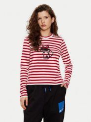 KARL LAGERFELD Bluzka A1W17137 Czerwony Regular Fit. Czerwone bluzki KARL LAGERFELD, l, bez wzorów, z bawełny, bez kołnierzyka, bez ramiączek. Za 339.99 zł.