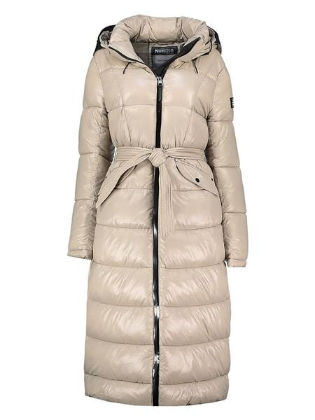 Geographical Norway Płaszcz pikowany w kolorze beżowym rozmiar: XL. Brązowe płaszcze Geographical Norway, xl, bez wzorów, z tkaniny, bez kaptura. Za 428.43 zł.