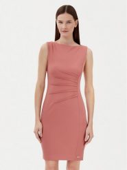 Calvin Klein Sukienka koktajlowa K20K208433 Różowy Slim Fit. Czerwone sukienki Calvin Klein, bez wzorów, z syntetyku, wizytowe, bez kołnierzyka, bez ramiączek. Za 459.99 zł.