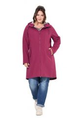 Damskie Długa kurtka softshellowa HYPRAR hydrofobowa kaptur. Czerwone kurtki przejściowe sportowe Ulla Popken, plus size, bez wzorów, z elastanu, z kapturem, trekkingowe. Za 639.99 zł.