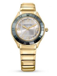 Swarovski Zegarek kwarcowy w kolorze złoto-zielono-białym rozmiar: onesize. Białe, analogowe zegarki Swarovski, ze stali. Za 817.99 zł.