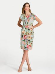 Swing Sukienka koktajlowa 5AI20700 Kolorowy Regular Fit. Sukienki Swing, bez wzorów, z syntetyku, wizytowe, bez kołnierzyka, bez ramiączek. Za 489.99 zł.