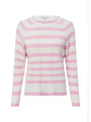 Marie Lund Marie Lund - sweter z dzianiny Kobiety Bawełna biały|różowy, XS. Białe swetry Marie Lund, xs, bez wzorów, z bawełny, bez ramiączek. Za 169.95 zł.