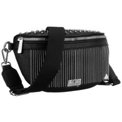 Stylowa, czarna saszetka damska wykonana ze skóry ekologicznej - Peterson. Czarne nerki i saszetki Peterson, bez wzorów, ze skóry ekologicznej, eleganckie, bez dodatków. Za 71.99 zł.