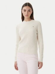 Tommy Hilfiger Sweter WW0WW44993 Écru Regular Fit. Białe swetry Tommy Hilfiger, xl, bez wzorów, z bawełny, bez ramiączek. Za 529.99 zł.