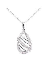 Revoni Złoty naszyjnik z diamentową zawieszką - dł. 46 cm rozmiar: onesize. Szare naszyjniki Revoni, z materiału, z diamentem, złote. Za 2,057.99 zł.