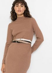 Komplet wąskich pasków (3 szt.). Brązowe paski bonprix, bez wzorów, ze skóry, klasyczne. Za 64.99 zł.