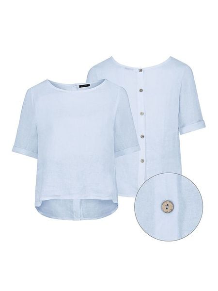 Eight2Nine Bluzka w kolorze błękitnym rozmiar: M/L. Niebieskie bluzki Eight2Nine, l, bez wzorów, bez kołnierzyka, bez ramiączek. Za 74.81 zł.