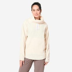 Bluza Do Jogi I Relaksacji Damska Polarowa Beżowa Kimjaly. Brązowe bluzy bez kaptura KIMJALY, xs, bez wzorów, z bawełny, bez kaptura, na fitness i siłownię. Za 139.99 zł.
