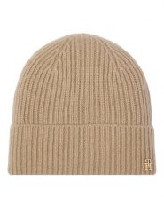 Tommy Hilfiger Czapka AW0AW19098 Beżowy. Brązowe czapki zimowe Tommy Hilfiger, bez wzorów, z kaszmiru. Za 369.99 zł.