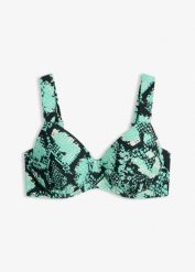 Biustonosz bikini minimizer z wyściełanymi ramiączkami. Zielone bikini bonprix, bez wzorów. Za 77.99 zł.