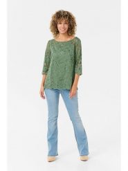 Cream Bluzka w kolorze zielonym rozmiar: XL. Zielone bluzki Cream, xl, bez wzorów, z koronki, bez kołnierzyka, bez ramiączek. Za 127.35 zł.