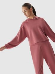 4F Bluza crop-top z dodatkiem modalu damska XL. Czerwone bluzy 4f, xl, bez wzorów, z dzianiny, bez ramiączek, bez kaptura. Za 249.99 zł.