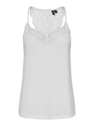 Vero Moda Top "Ana" w kolorze białym rozmiar: M. Białe topy Vero Moda, m, bez wzorów, z koronki, bez kołnierzyka, bez ramiączek. Za 88.02 zł.