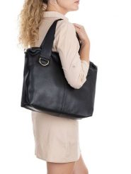 Lia Biassoni Skórzany shopper bag "Calabritto" w kolorze czarnym - 37 x 29 x 12 cm rozmiar: onesize. Czarne shopper bag Lia Biassoni, bez wzorów, z materiału, na ramię, bez dodatków. Za 435.11 zł.