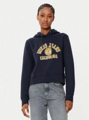 Guess Jeans Bluza W5RQ29 K68I4 Granatowy Regular Fit. Niebieskie bluzy Guess Jeans, xxl, z aplikacjami, z bawełny, bez kaptura. Za 189.99 zł.