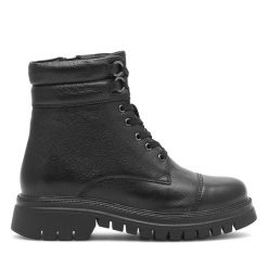 Trapery Lasocki. Czarne traperki Lasocki, bez wzorów, bez obcasa, bez zapięcia. Za 299.99 zł.