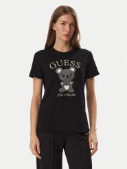 Guess T-Shirt V6BI28 K9360 Czarny Regular Fit. Czarne t-shirty Guess, xl, z aplikacjami, z bawełny, bez kołnierzyka, bez ramiączek. Za 234.99 zł.