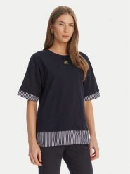 Luisa Spagnoli T-Shirt Baiadera 543155 Granatowy Regular Fit. Niebieskie t-shirty Luisa Spagnoli, s, bez wzorów, z bawełny, bez kołnierzyka, bez ramiączek. Za 577.99 zł.