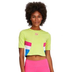 Koszulka sportowa damska Puma TFS Retro. Zielone t-shirty sportowe Puma, l, bez wzorów, z bawełny, bez ramiączek. Za 89.00 zł.