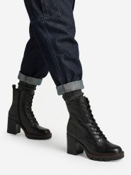 G-Star Raw Trzewiki CEO-WI34-CLEVELAND-04 Czarny. Czarne botki G-Star, bez wzorów, ze skóry, retro, bez obcasa, na słupku, bez zapięcia. Za 429.99 zł.