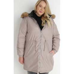 Beżowa Kurtka Dwustronna z Kapturem Fuan. Brązowe kurtki Born2be, plus size, bez wzorów, z futra, z kapturem. W wyprzedaży za 314.99 zł.