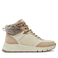 Botki Tamaris. Brązowe botki Tamaris, bez wzorów, bez obcasa, na płaskiej podeszwie, bez zapięcia. Za 219.99 zł.