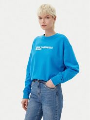 Karl Lagerfeld Jeans Bluza A1W20005 Niebieski Regular Fit. Niebieskie bluzy Karl Lagerfeld Jeans, m, bez wzorów, z bawełny, bez kaptura. Za 259.99 zł.