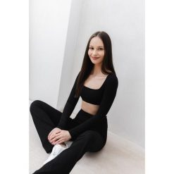 Top do jogi Moonholi Flash z długimi rękawami. Czarne topy MOONHOLI, bez wzorów, sportowe, bez kołnierzyka, bez ramiączek. Za 259.00 zł.