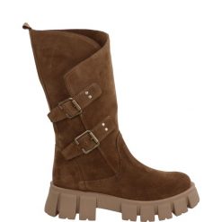 BOTKI DAMSKIE 4798 CROST LEGNO. Botki Venezia, bez wzorów, ze skóry, bez obcasa, bez zapięcia. Za 349.00 zł.