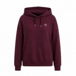Bluza Puma Ess Elevated Comfort Hoodie Fl Damskie. Czerwone bluzy z kapturem Puma, s, bez wzorów, z bawełny, z kapturem, do biegania. Za 314.99 zł.