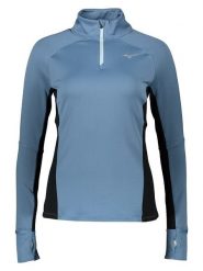 Mizuno Koszulka "Warmalite" w kolorze błękitno-czarnym do biegania rozmiar: L. Czarne t-shirty sportowe Mizuno, l, bez wzorów, z materiału, bez ramiączek, do biegania. Za 100.52 zł.