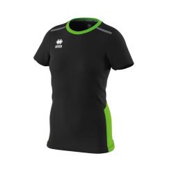 Koszulka damska Errea Konnor. Czarne t-shirty sportowe ERREA, bez wzorów, bez ramiączek, na fitness i siłownię. W wyprzedaży za 148.50 zł.