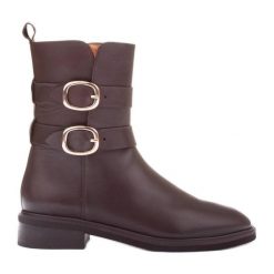 Marco Shoes Botki Louise brązowe. Brązowe botki bez wzorów, bez obcasa, bez zapięcia. Za 539.00 zł.