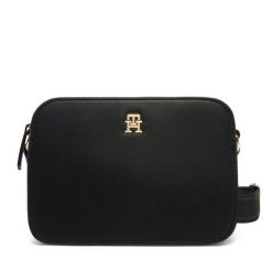 Torebka Tommy Hilfiger. Czarne listonoszki Tommy Hilfiger, bez wzorów, bez dodatków. Za 289.99 zł.