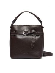 Calvin Klein Torebka Buckle Mini Bucket Crossbody LV04F3550G Brązowy. Brązowe torebki klasyczne Calvin Klein, bez wzorów, ze skóry, bez dodatków. Za 569.99 zł.