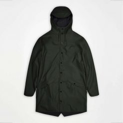 Kurtka RAINS LONG JACKET W3 Szary. Szare kurtki Rains, s, bez wzorów, z syntetyku, bez kaptura. Za 234.99 zł.
