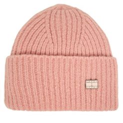 Czapka Tommy Hilfiger. Czerwone czapki zimowe Tommy Hilfiger, bez wzorów. Za 199.99 zł.